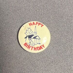 VINTAGE HAPPY BIRTHDAY PIN PINBACK BUTTON .75” RETRO